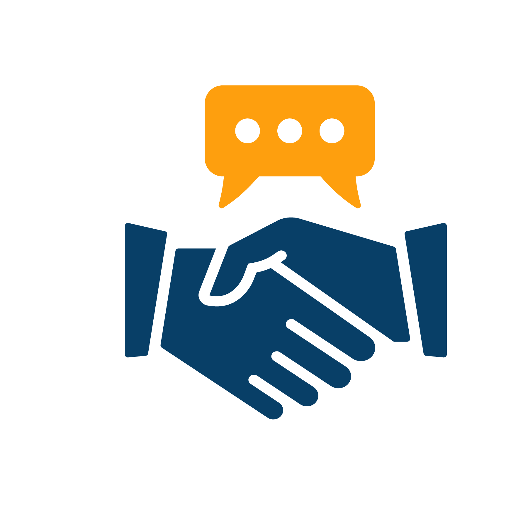 Icon image of two hands in a handshake.