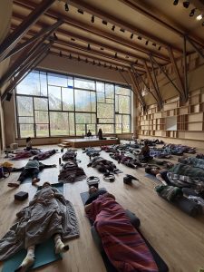 Image of people lying on mats